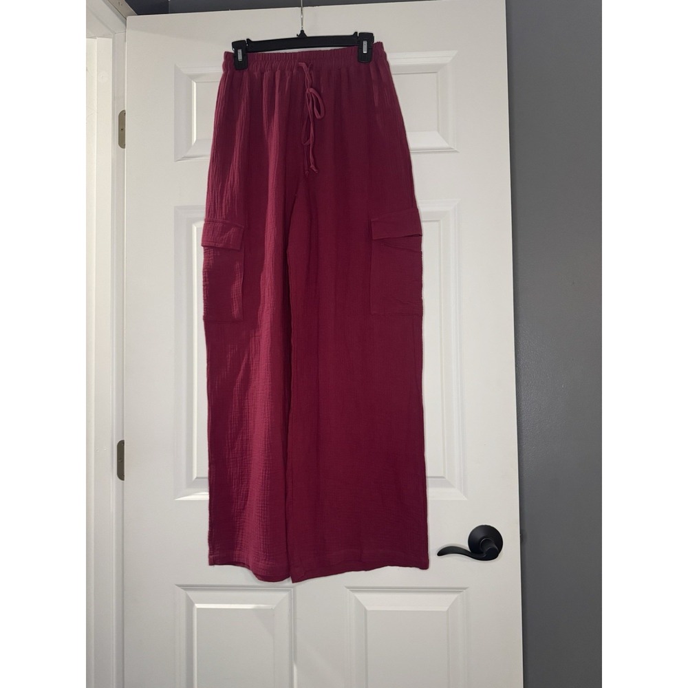 Mi Ami For Francesca's Drawstring Pants Small Berry Nwt